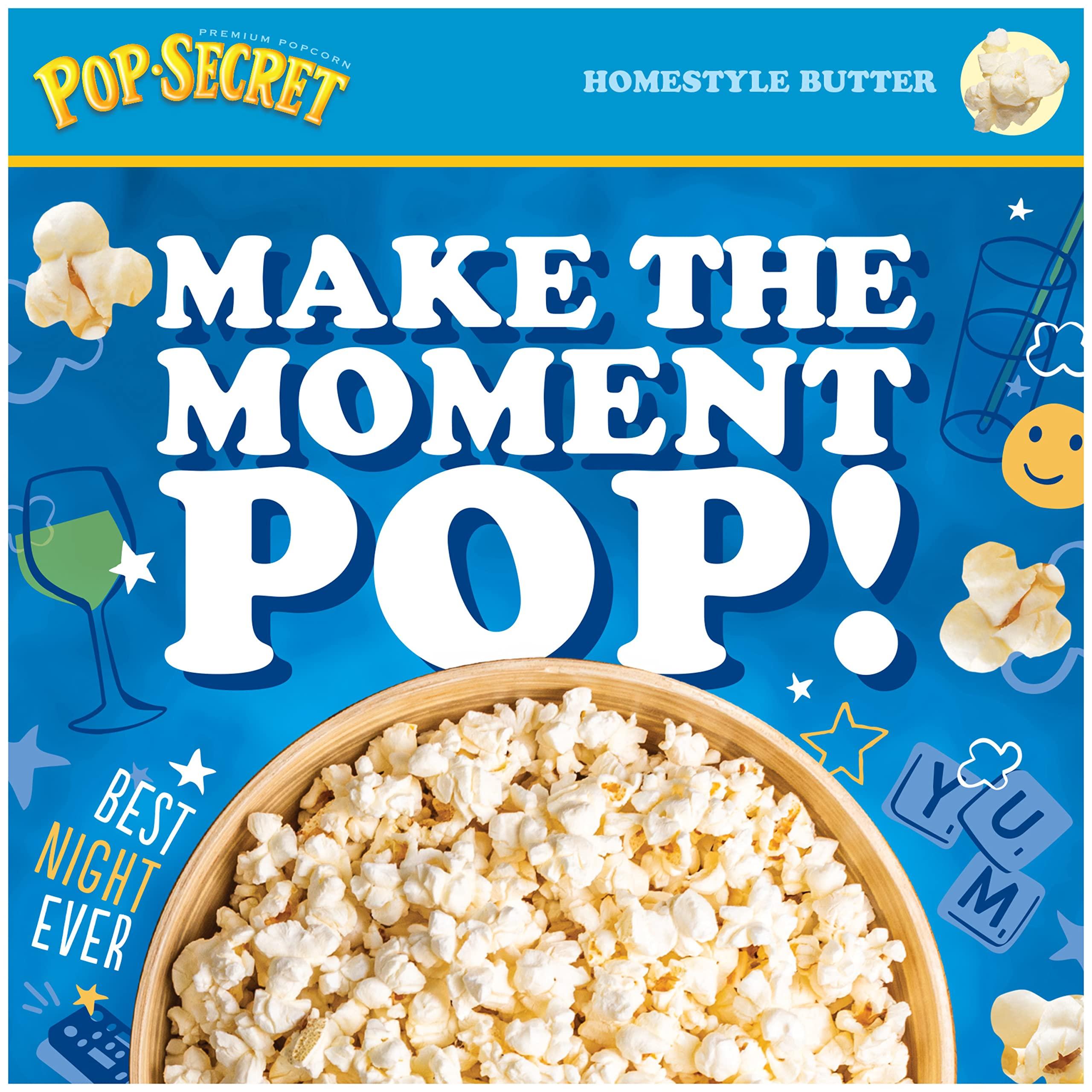 Pop Secret Pop Secret Microwave Popcorn, Homestyle Butter Flavor, 3.2 Oz Sharing Bags, 3 Ct (Pack of 2)