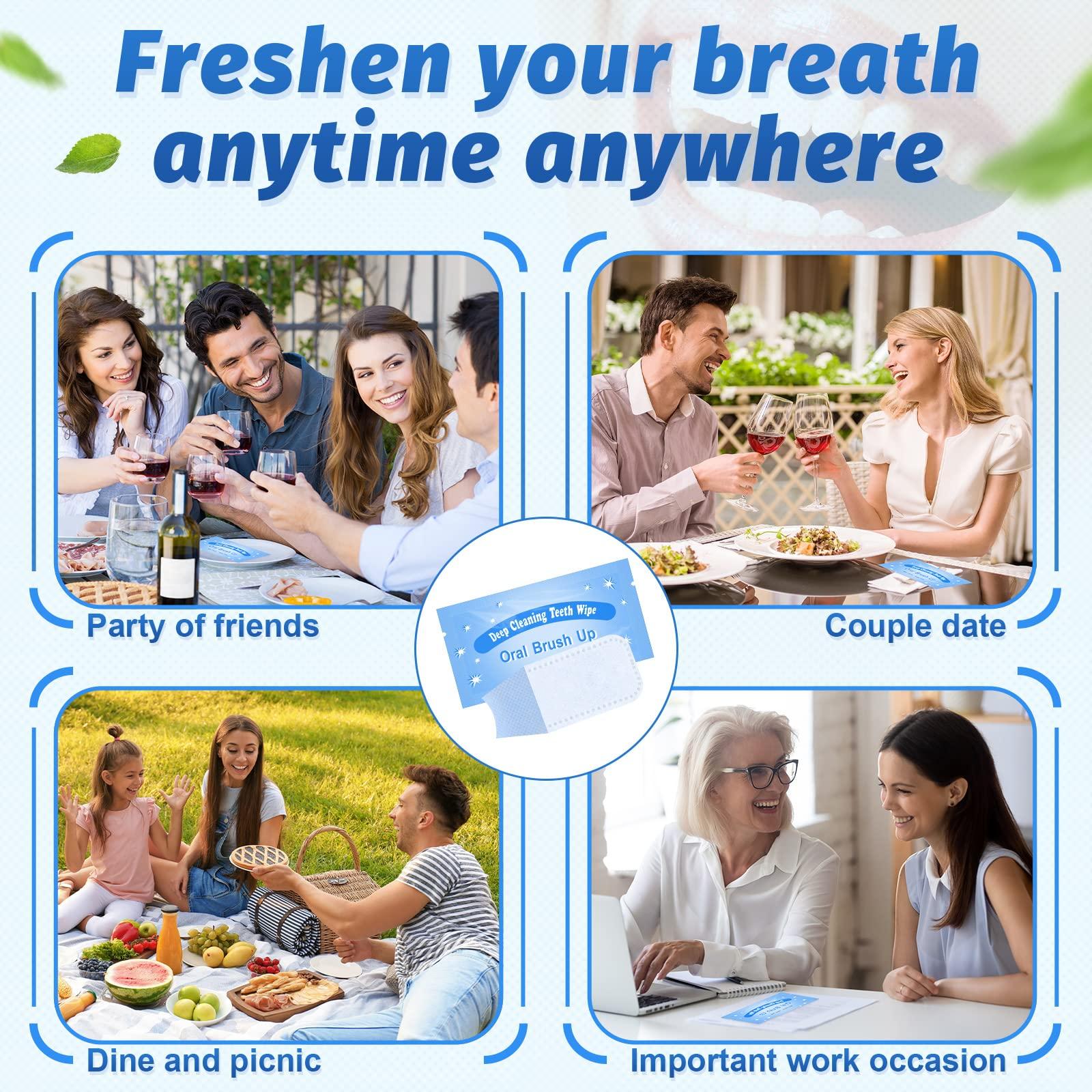 Dunzy 300 Pcs Disposable Finger Brush Teeth Wipes Bulk Finger Toothbrush Textured Surface Deep Teeth Cleaning Finger Wipes Oral Wipes for Adults Teeth Mouth and Gums Dental Cleaning, Individual Package