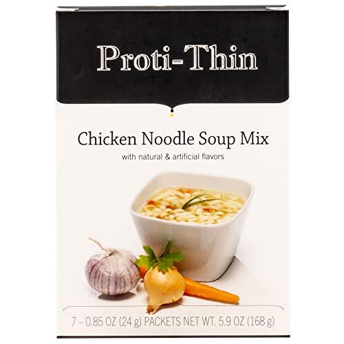 Proti-Thin Proti-Thin High Protein Chicken Noodle Soup, 15g Protein, Low Calorie, Healthy Instant Diet Soup Mix, KETO Friendly, 1 Pack of 7 Servings