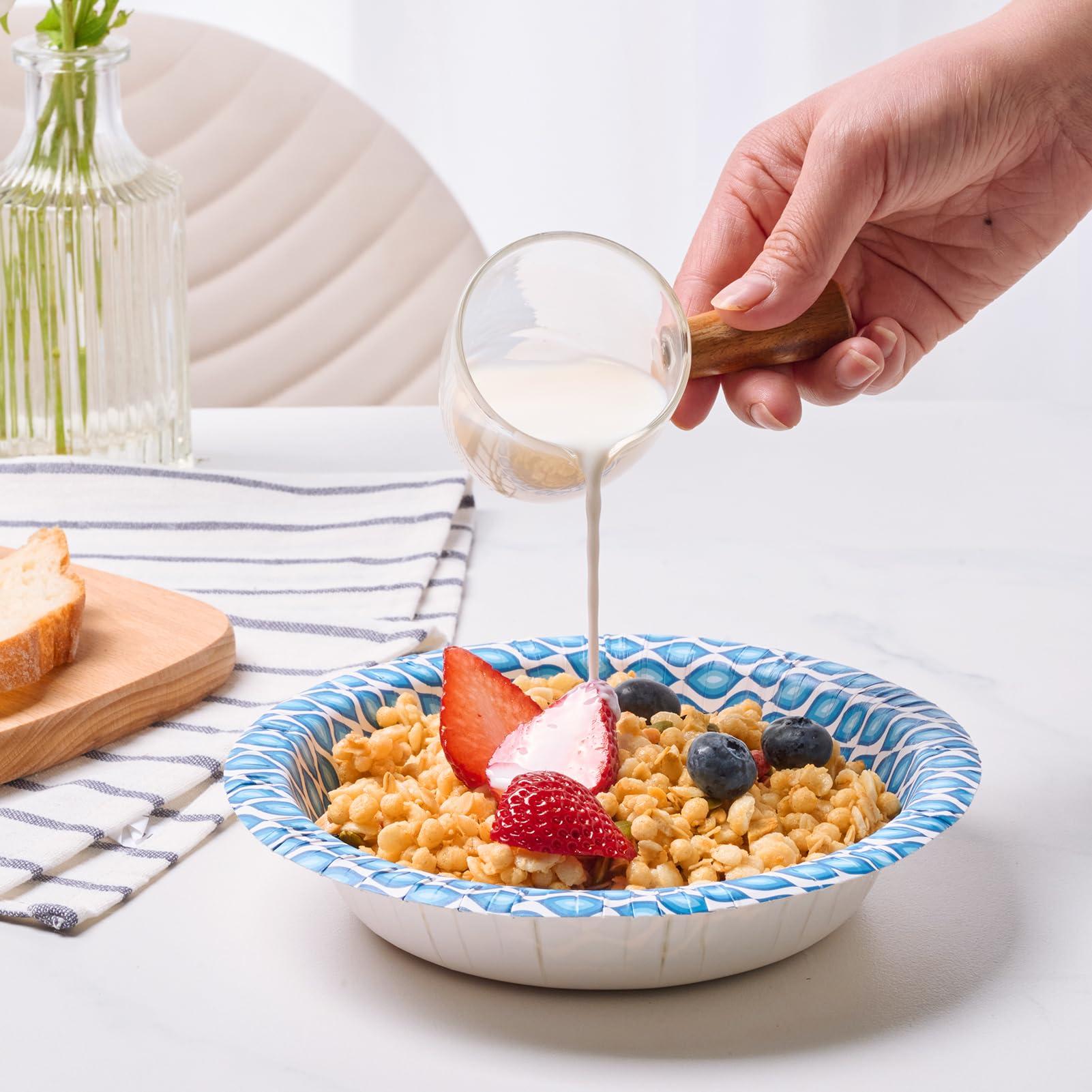 MUCHII MUCHII Paper Plates 10 Inch, 150 Counts & 20 Oz Paper Bowls 180 Counts for Breakfast, Lunch, and Dinner Meals