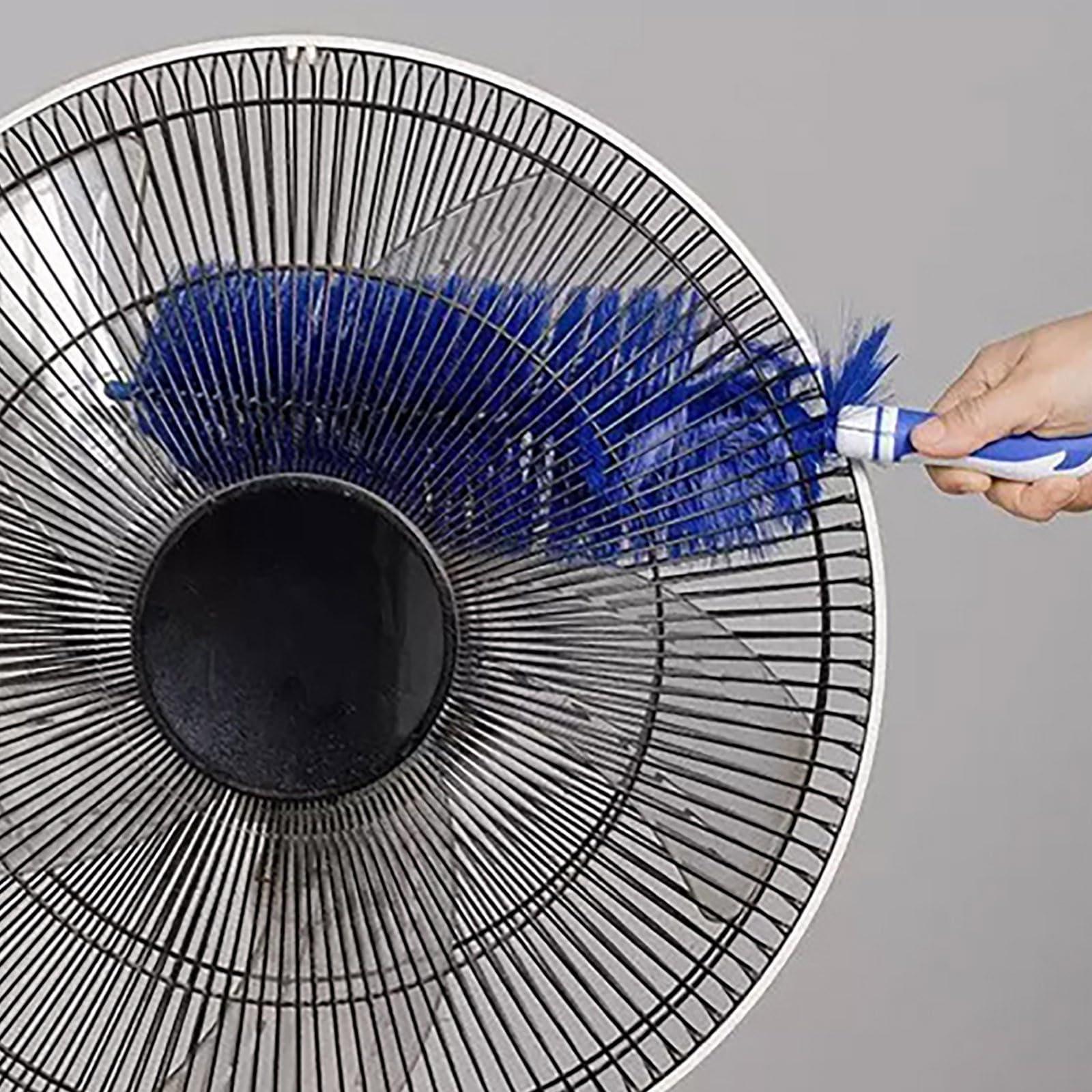 Generic 2024 New Microfiber Dust Flexible Fan Dusting Brush, Curved Screen Window Louver Cleaning Brush, Bendable Dusting Brush for Electric Fan, Multifunctional Cleaning Brushes for Household Use (Blue)