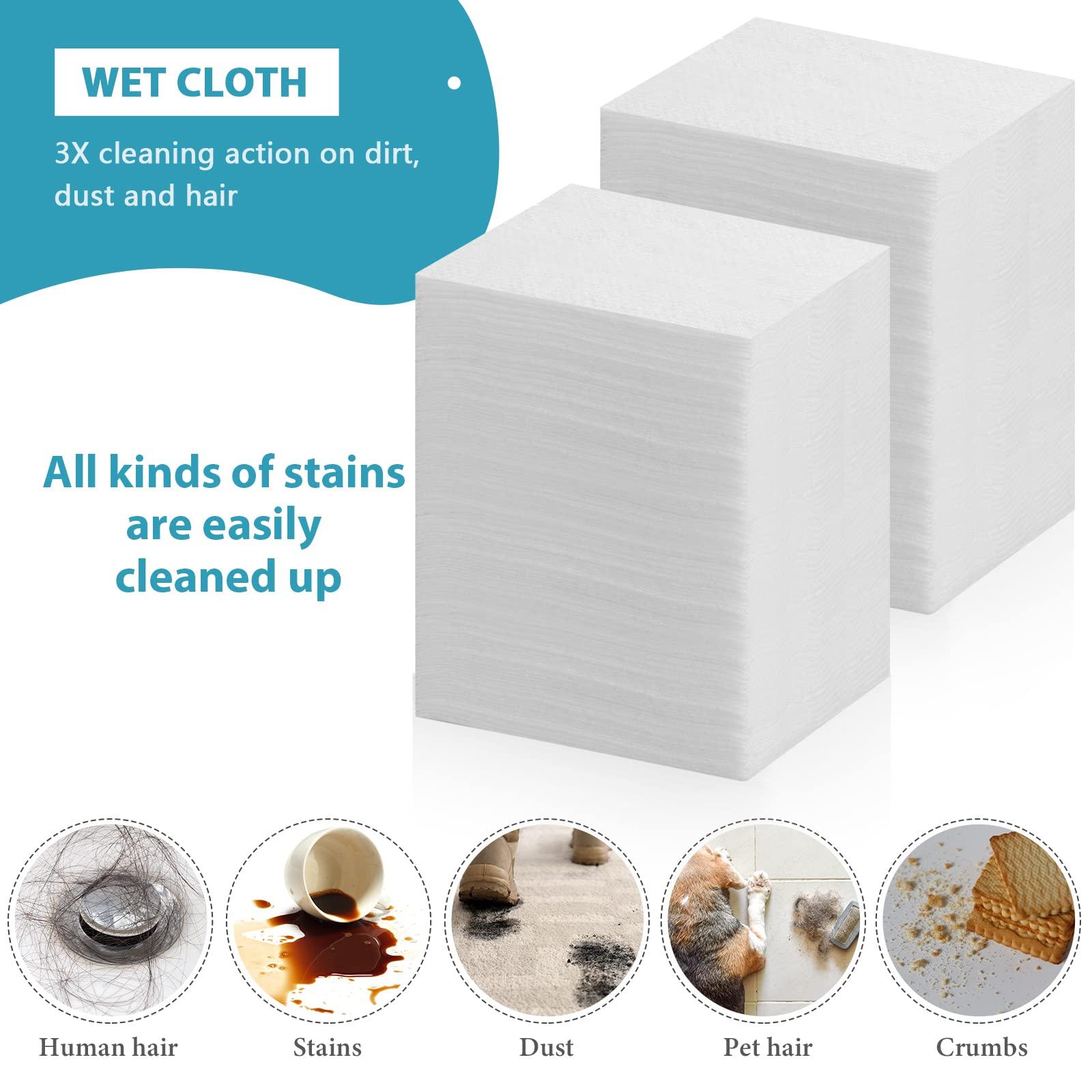 Peryiter Wet Mop Pads Refills for Floor Cleaning Sweeper Wet Refills Disposable Wet Mopping Cloth Wipes for Wood Hardwood Tile (300 Pcs)