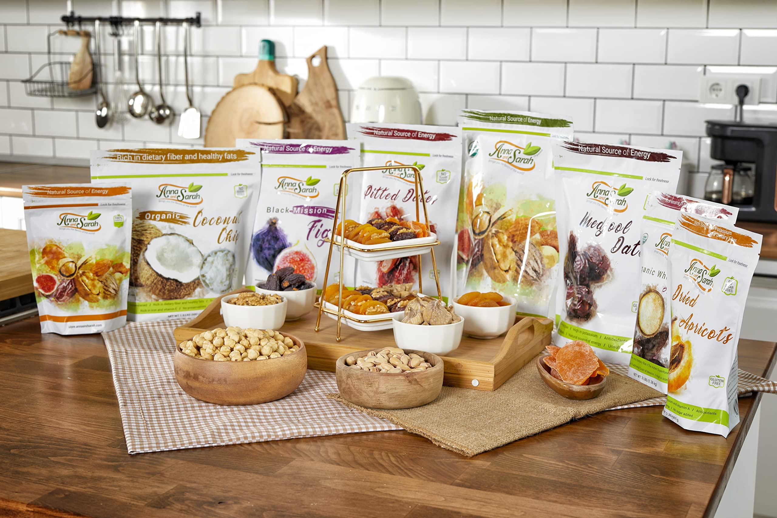 Anna and Sarah Anna and Sarah Organic Sweet Apricot Kernels 16 oz, 100% Natural Whole Raw Apricot Seeds, Sun Dried, Gourmet Ingredients, Spices and Seasonings for Cooking, Large Size Bulk in Resealable Bag