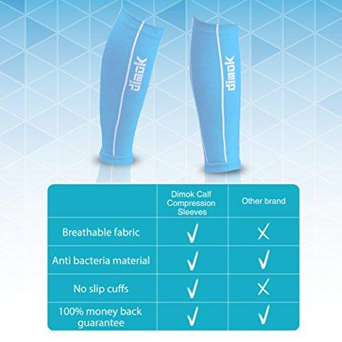 dimok dimok Calf Compression Sleeves Pair - Leg Compression Socks for Calves Running Women Men - Best for Shin Splint Muscle Pain Better Circulation (S/M)