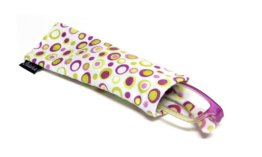 Calabria Calabria Hannah Reading Eye Glasses +5.00 Pink Yellow Polka Dot Women Trendy Readers Rectangular Eyeglasses w/Case