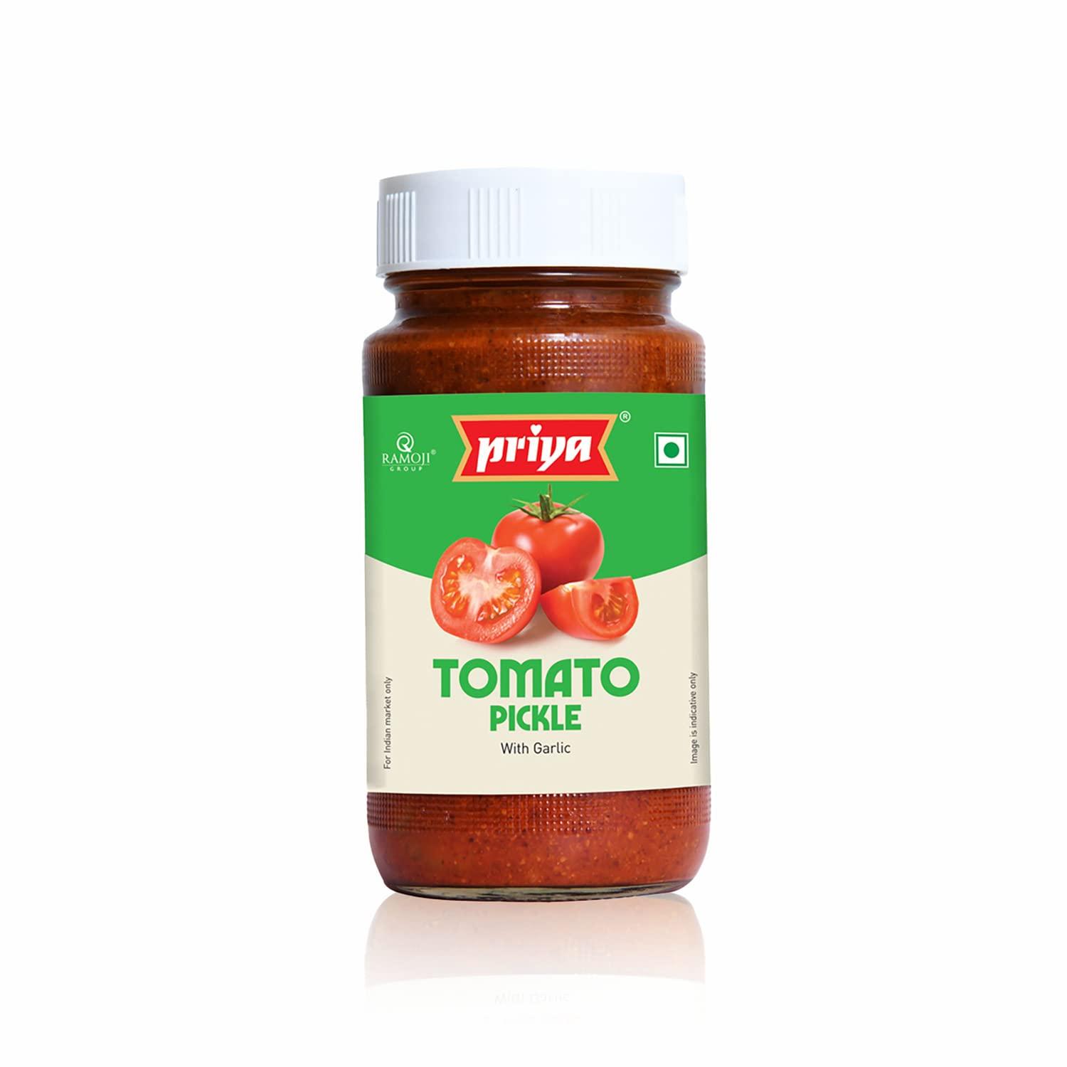 Priya Priya Pickle - Tomato (with Garlic), 300g Jar