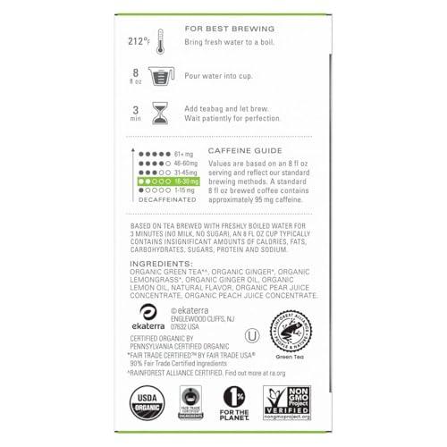 Pukka TAZO Organic Green Tea, Green Ginger, 16 Total Tea Bags