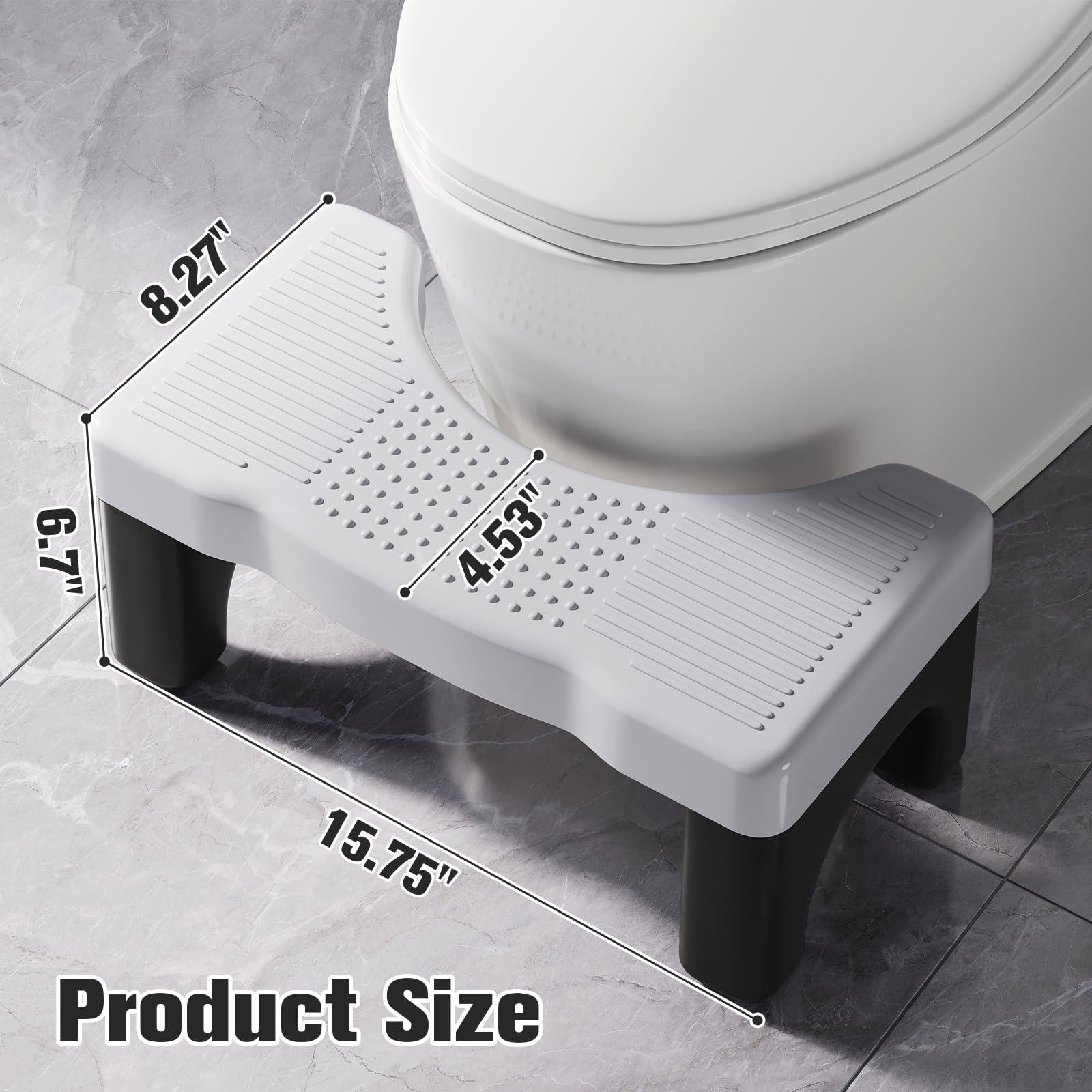 Kzeirm Kzeirm Squatting Toilet Stool for Adults, 7 Inch Height Bathroom Poop Step Potty Stool, Non-Slip Plastic Toilet Assistance Step Stool Squat Adult, Healthy Gift for Kids Seniors, Blue with Black Frame
