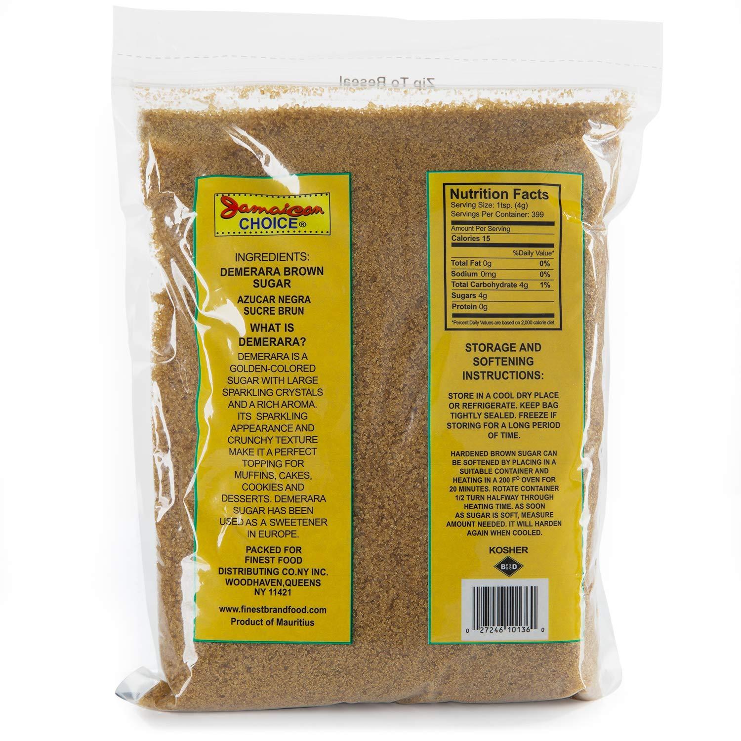 Jamaican Choice Demerara Brown Sugar - Made From Pure Sugar Cane, Product of Mauritius, Kosher | 56 Oz - By Jamaican Choice