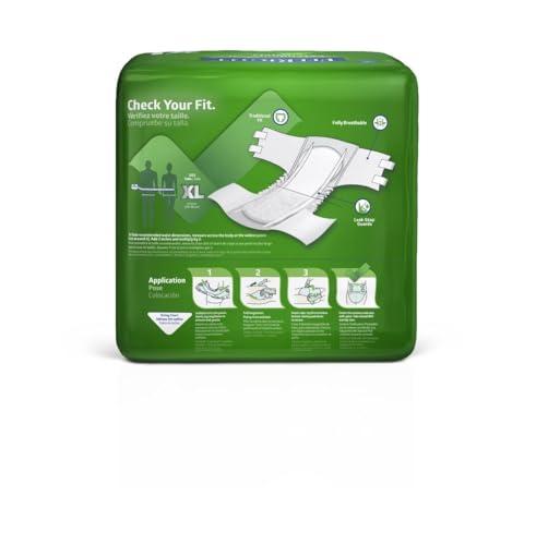 Medline Medline Extended Wear Overnight Adult Briefs with Tabs, Maximum Absorbency Adult Diapers, X-Large (60 Count)