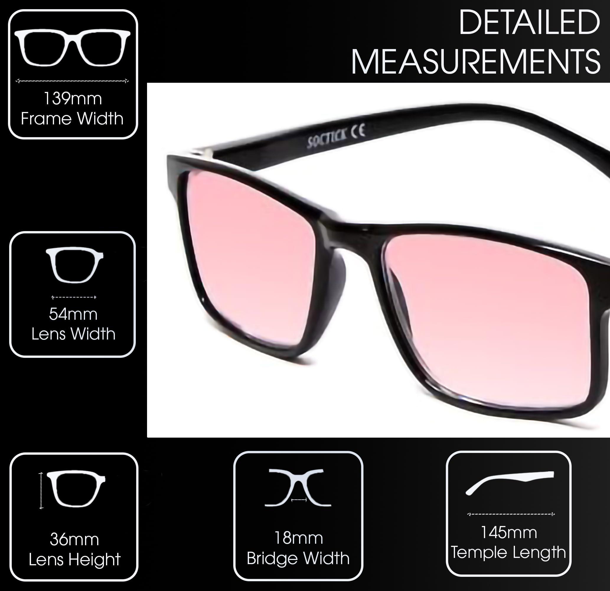 Medspex Medspex Pink FL-41 Tint Reading Glasses +0.50 Black Light Sensitivity Outdoor Indoor Fluorescent Photophobia Eyeglass