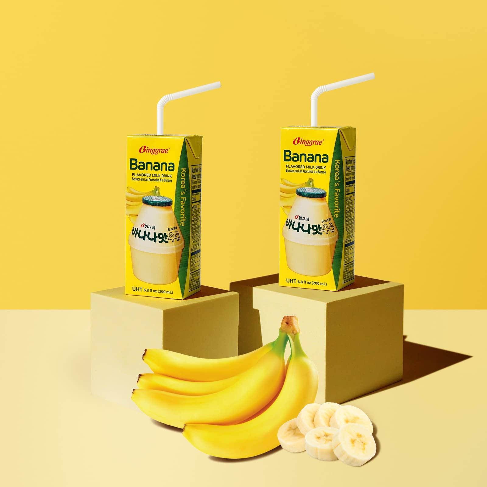 Binggrae Binggrae Banana Flavored Milk [Koreas No 1 Classic & Original Banana Milk] - Sweet, Smooth & Creamy Texture (Pack of 6)