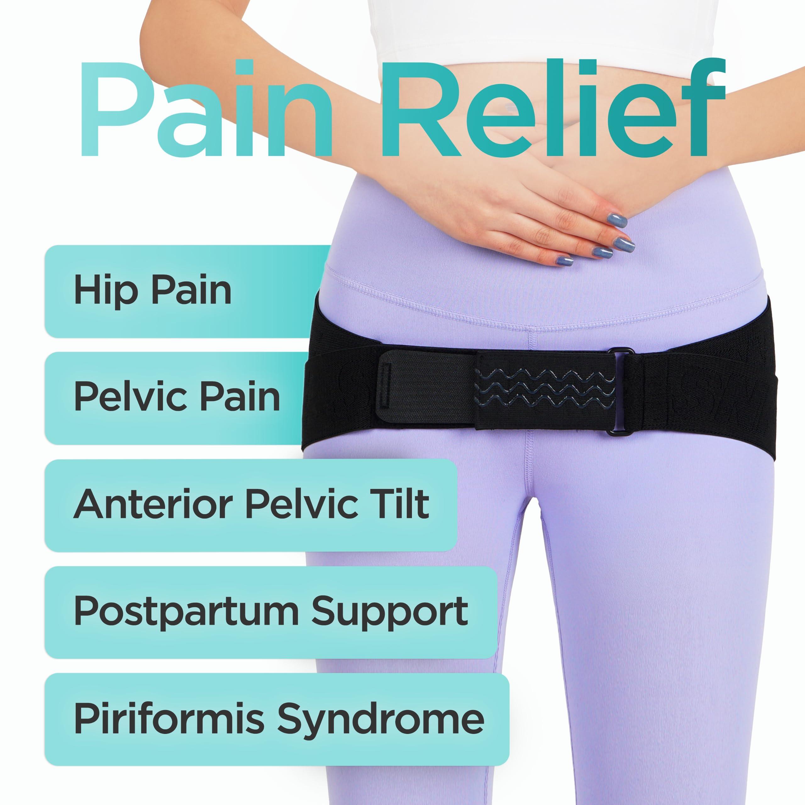 SNPE SNPE Enhanced Stability with Dual Support PowerFit Pro SI Joint Belt - Unique Dual-Band Design, Eco-Friendly Material, Reinforced Construction, Secure Buckle, Optimal Support (Medium)