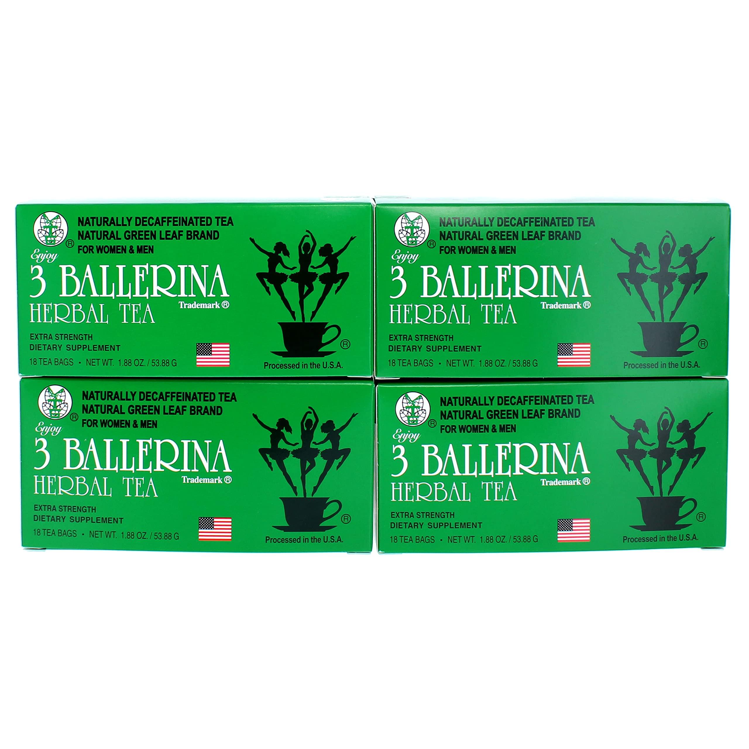 3 Ballerina 3 Ballerina Herbal Tea Extra Strength 18 Count (Pack of 4)