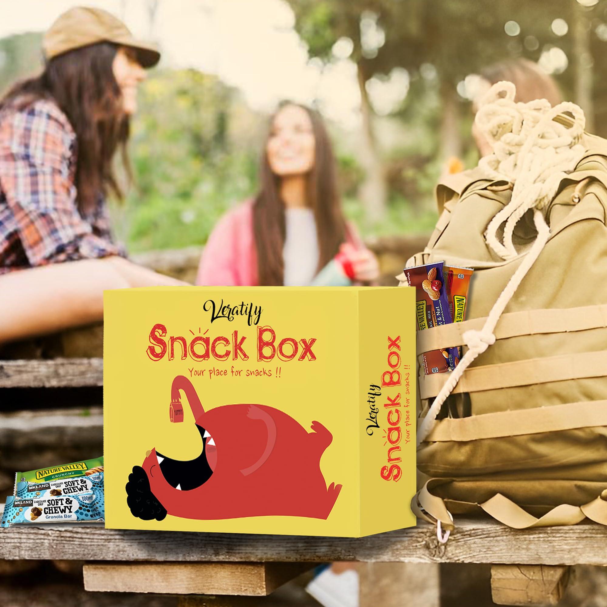 Veratify Veratify - Healthy Mixed Snack Box & Snacks Gift Variety Basket - Perfect for Men, Women, Adults, Office, School, College, Work - Variety Assortment Gift Basket - (Gift Care Package 66 Count)