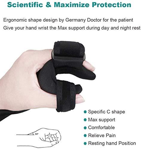 Furlove Soft Resting Hand Splint Night Wrist Splint Support Immobilizer Finger Wrist Fracture Fixation Scaffold for Stroke Hand Pain Tendinitis Sprain Fracture Arthritis Dislocation (Large, Left)