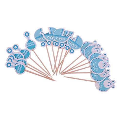 Inzopo Pack of 18 It'a a Girl or Boy Cake Topper Baby Shower Christening Party Cupcake Picks - It's a Boy, One Size