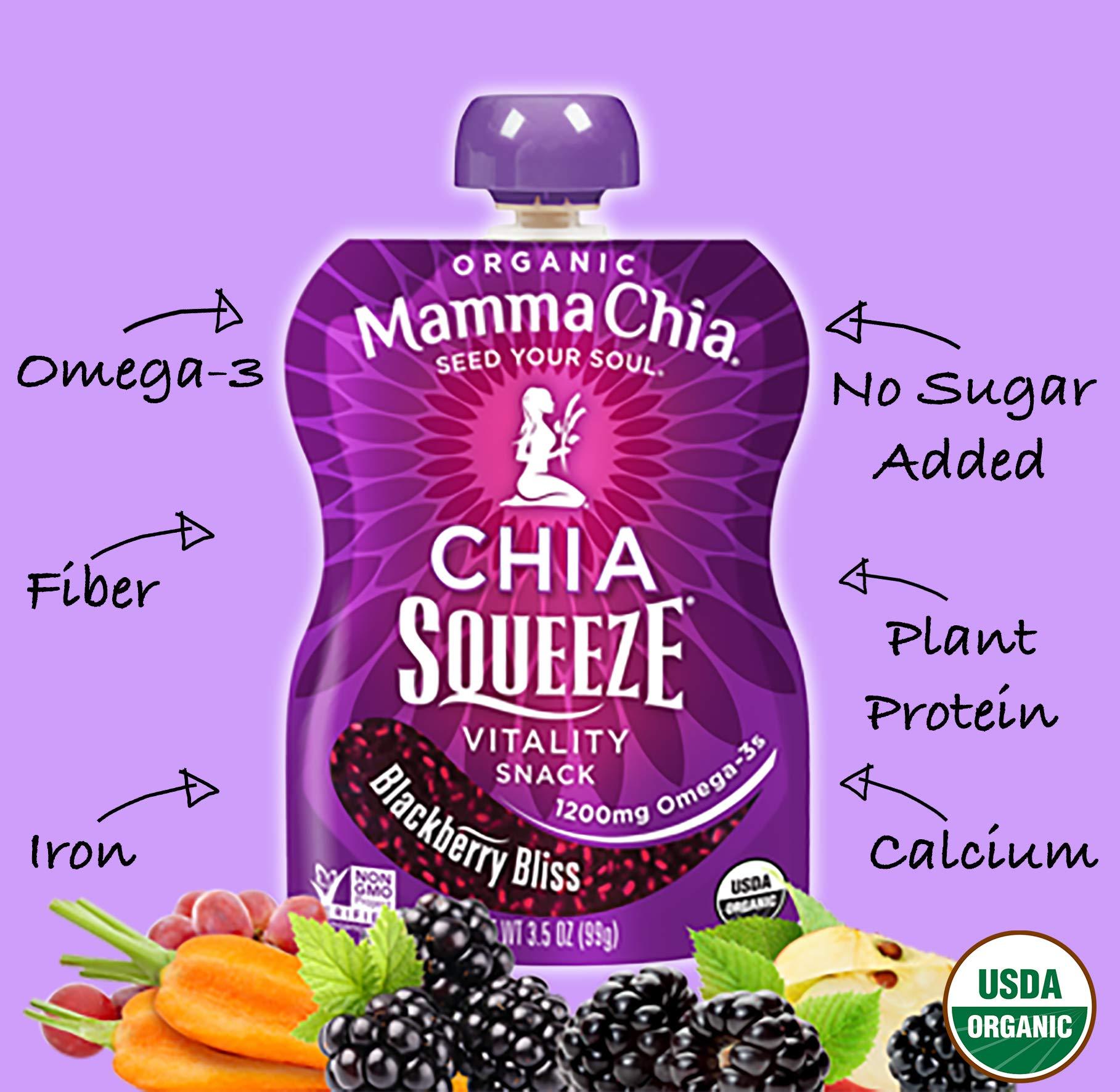 Mamma Chia Mamma Chia Organic Vitality Squeeze Snacks, Blackberry Bliss (24-pack) and Cherry Love (16-pack)