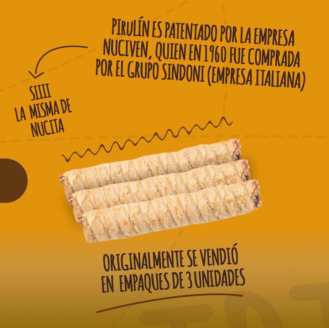 Pirulin Venezuela Pirulin Chocolate –Barquillas rellenas de Chocolate y Avellanas, Original de Venezuela / Pirulin Chocolate–Rolled Wafer Filled with Hazelnuts and Chocolate, Original from Venezuela (2Pack/380gr TOTAL)