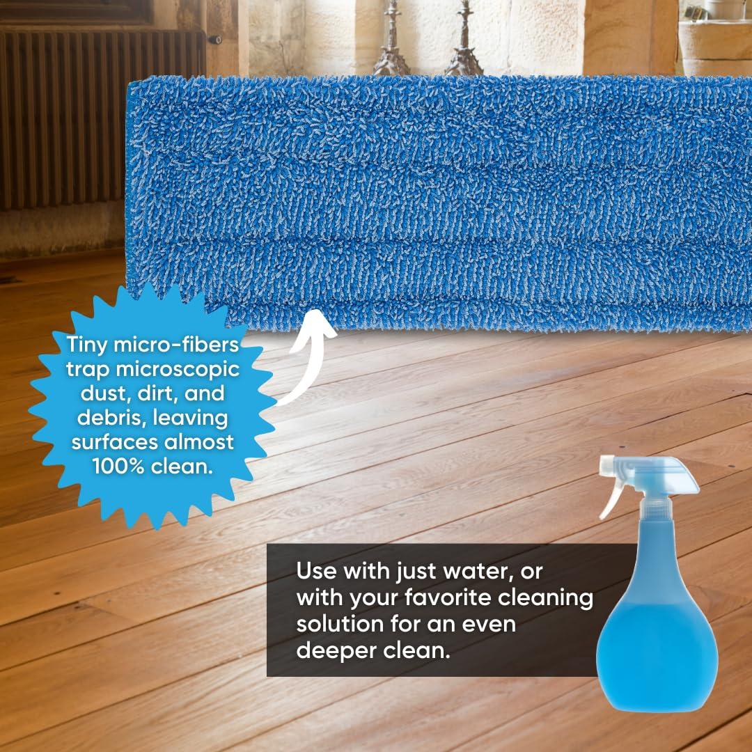 Microfiber Wholesale Microfiber Wholesale 18\" Absorbent Microfiber Wet Mop Pad - Reusable, Machine Washable, Refills (2 Pack)