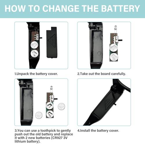 DuanMei Reading Glasses with Lights Bright LED Readers Magnifying Glasses with Lights Reading Glasses with LED Light Blue Light Blocking Glasses Lighted Magnifier Nighttime Reader Lighted Eye Glasses(+300)