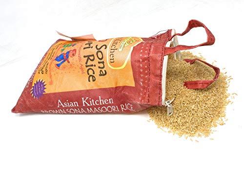 Asian Kitchen Asian Kitchen Brown Sona Masoori Aged Rice 20-Pound Bag, 20lbs (9.08kg) Short Grain Rice ~ All Natural | Gluten Friendly | Vegan | Indian Origin | Export Quality