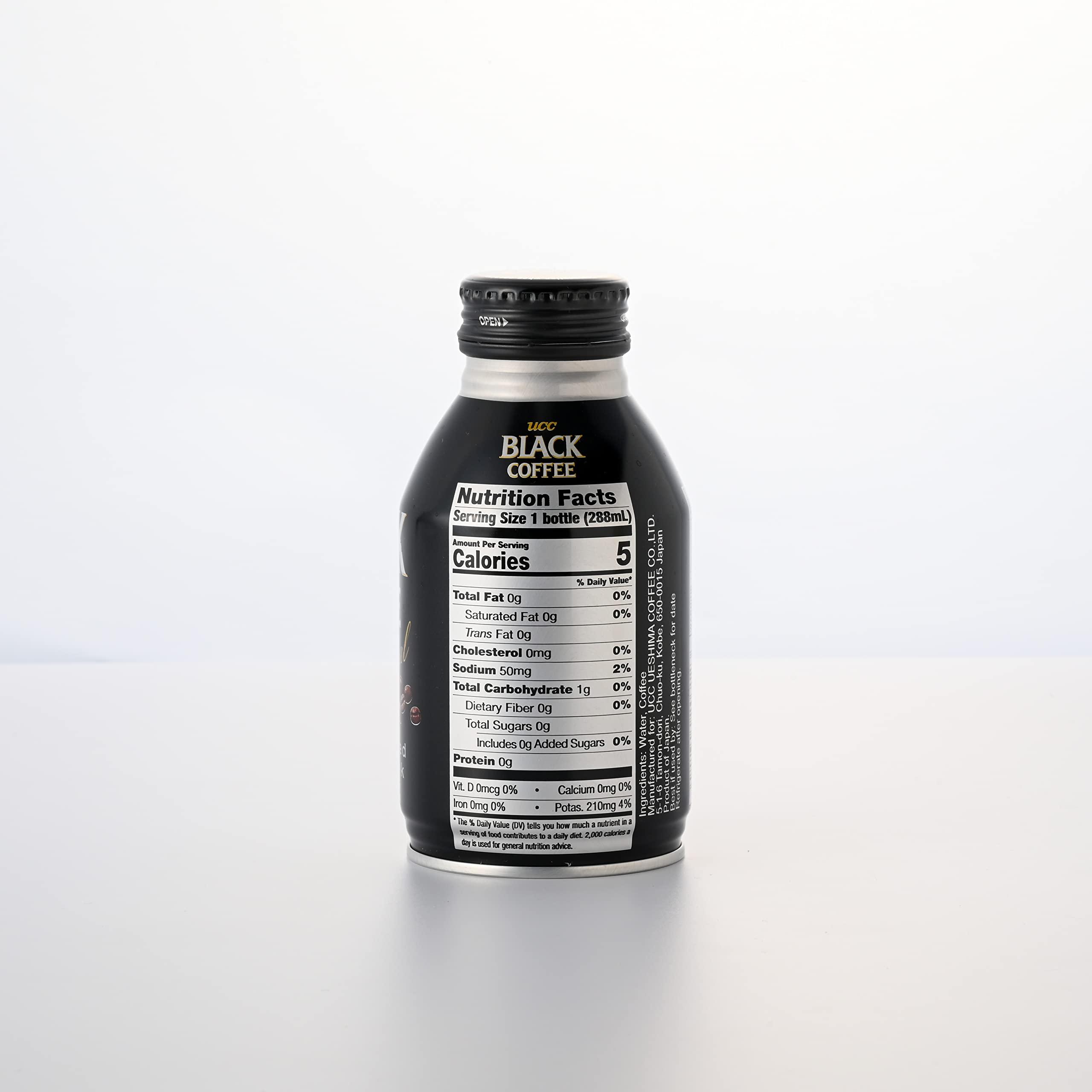 UCC UCC Ready to Drink Black Coffee, 9.74 FL OZ (Pack of 24), All Natural Unsweetened Coffee, Instant Drinks, Ingredients Water & Coffee, Smooth and Creamy, Convenient Bottle, Imported from Japan