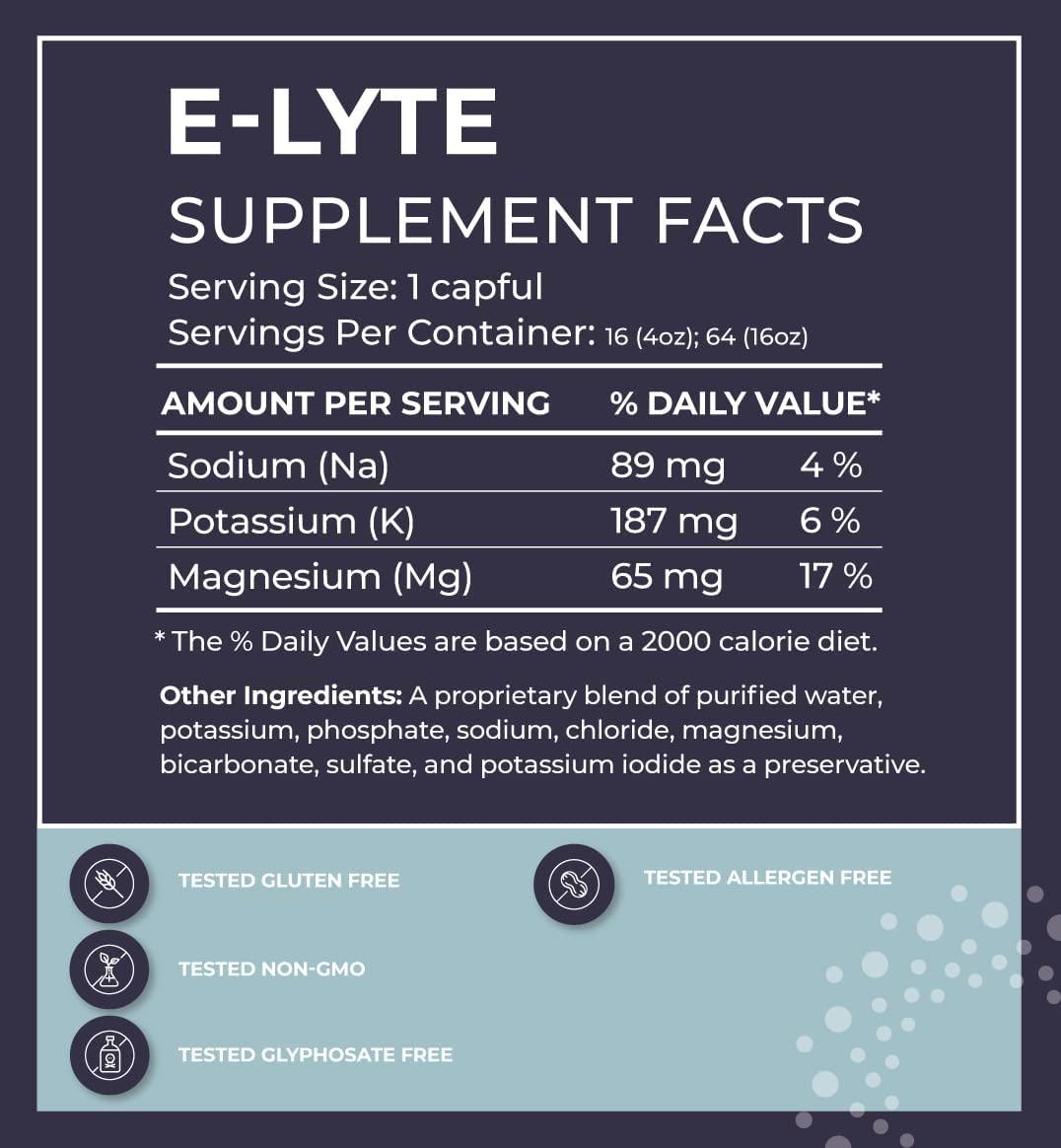 BodyBio BodyBio Electrolytes for Hydration - 4 oz Concentrate | No Sugar | No Calories | Keto Electrolytes | Dehydration Recovery w. Magnesium + Potassium + Sodium | Relieves Cramps | Elyte