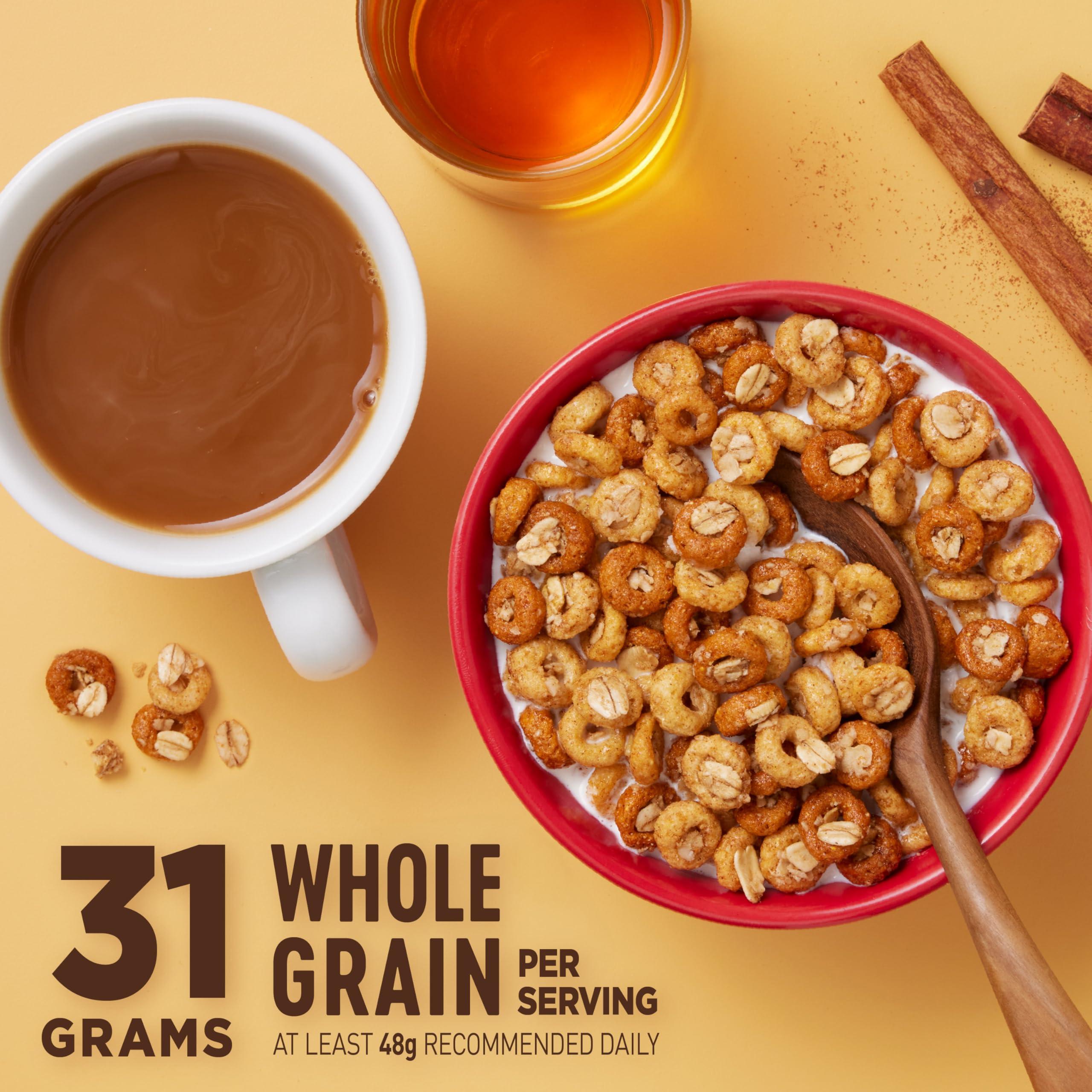 Cheerios Cheerios Oat Crunch Cinnamon Breakfast Cereal, Made with Whole Grain, Family Size, 24 oz