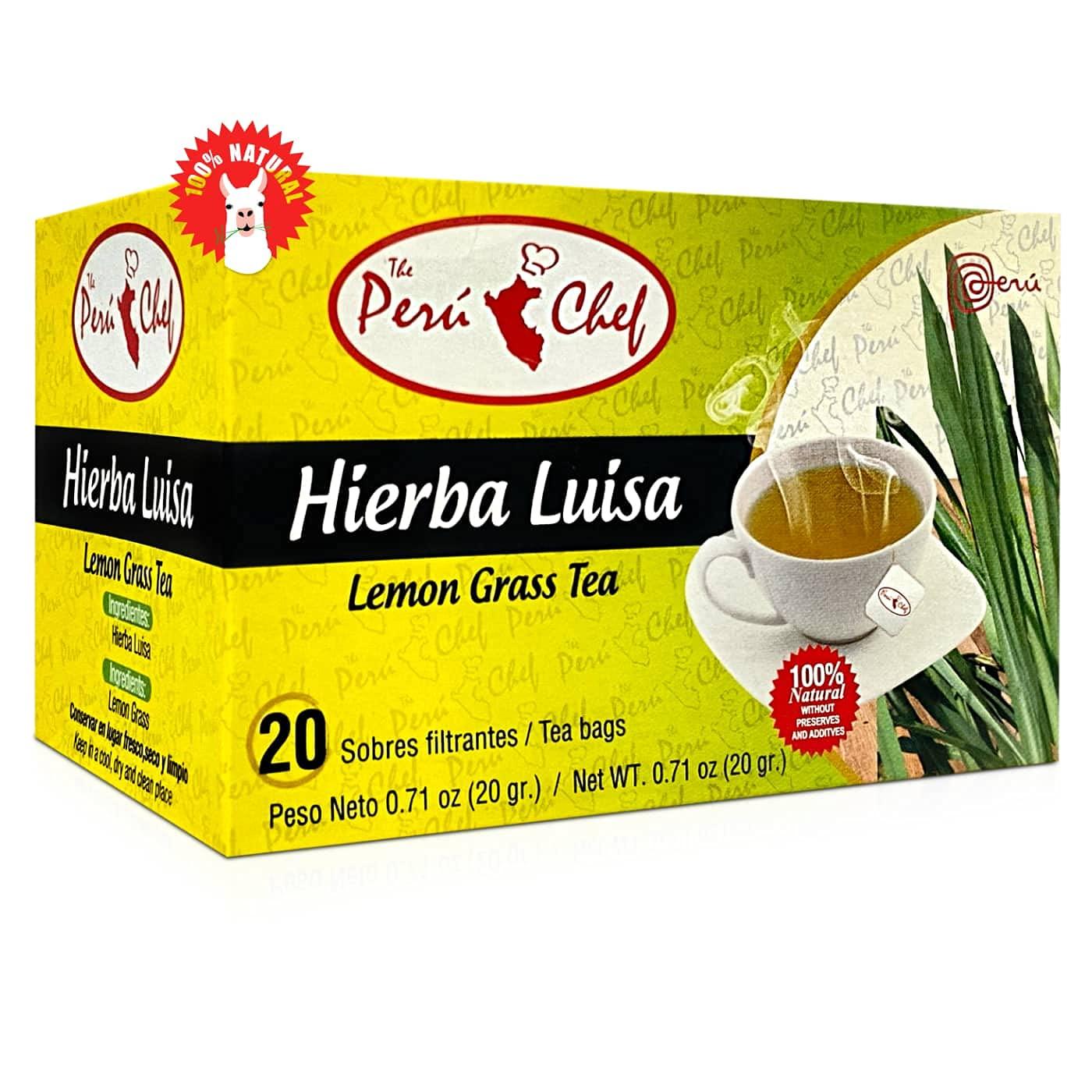 Peruchef Peruchef Te Hierba Luisa 20 Sobres Filtrantes | 20 Tea Bags of Lemon Grass from Peru 3 Pack