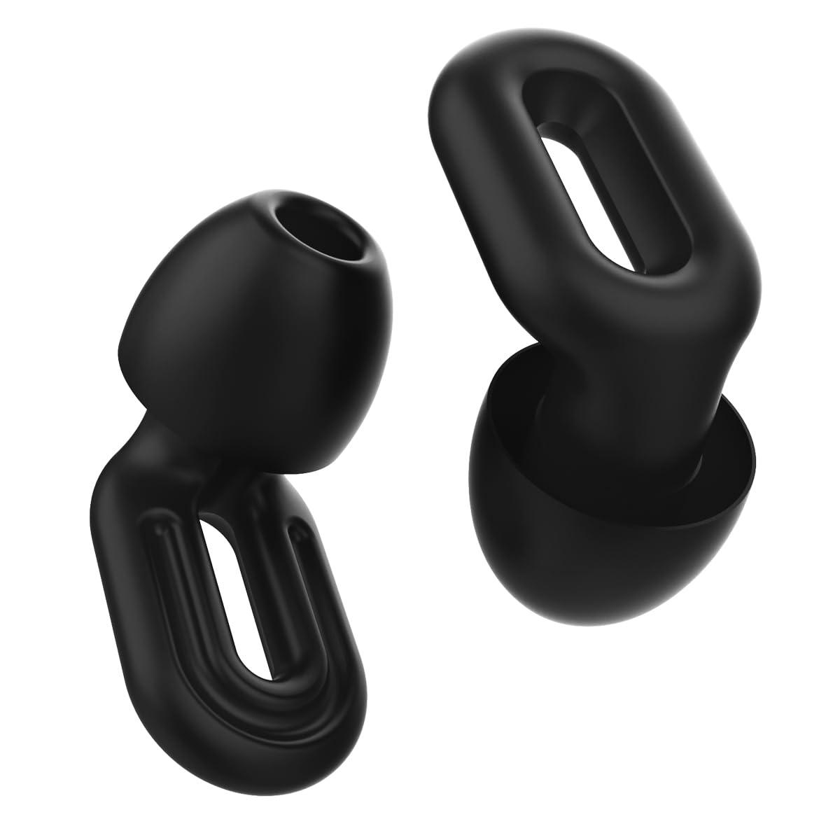 SACCATER Saccater Focus Noise-reducing Earplugs - Reusable Silicone Earplugs for Deep Focus, Work, Study, Comfy Sleep, Misophonia, Travel, Hearing Protection - Adjustable in XS/S/M/L, SNR 23, NRR 17, Black