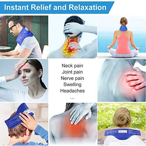 LotFancy LotFancy Neck Ice Pack Wrap, Hot Cold Therapy for Shoulders, Cervical, Medical Cooling Gel Pack, Relieve Pain Arthritis Tendonitis Sports Injuries Migraines Headache