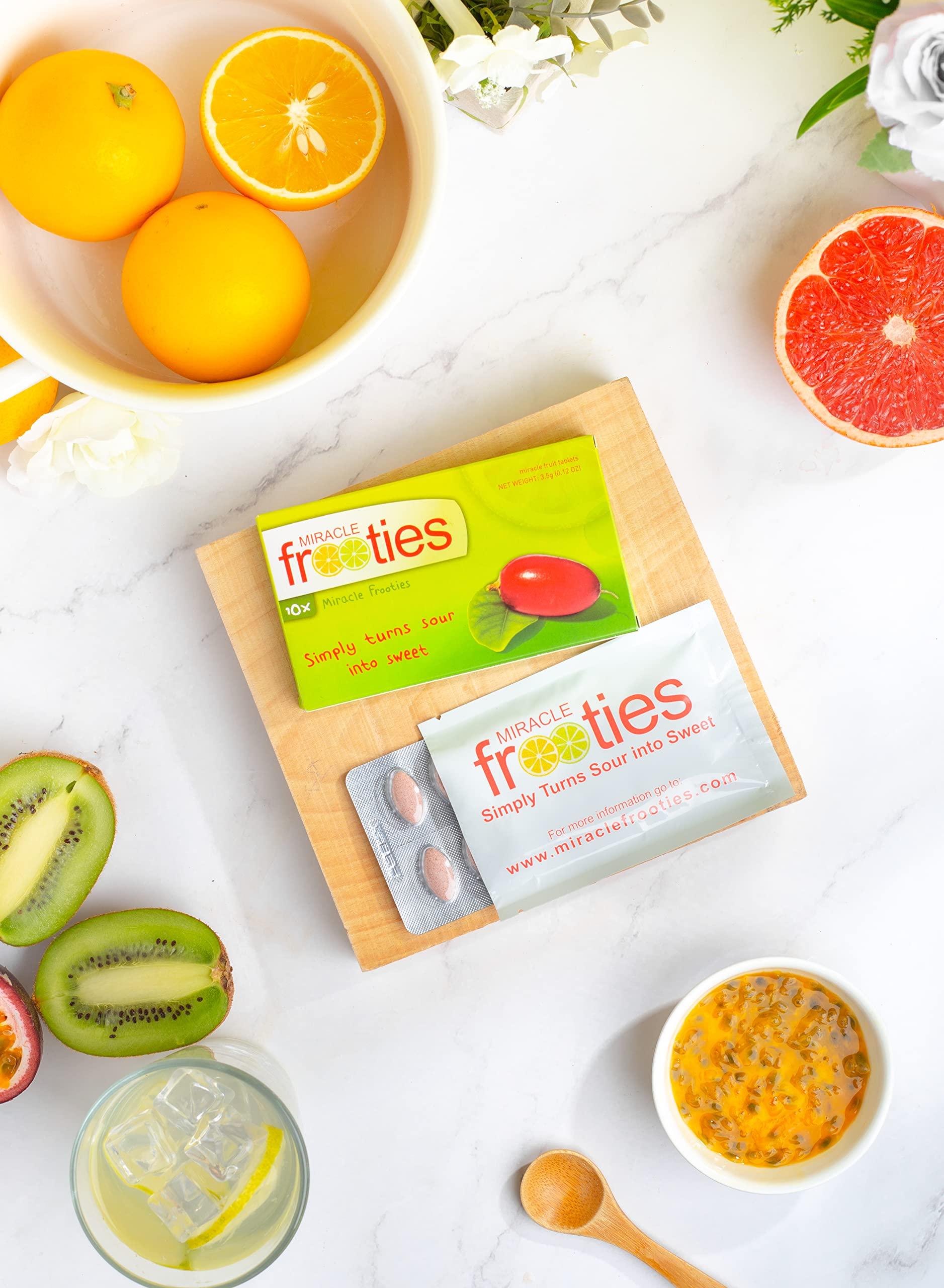 Miracle Frooties Miracle Frooties Miracle Berry Fruit Tablets, Sour to Sweet Flavor Change, Taste Shift Magic Miraculin, Sugar Free Cut Sugar Intake 100% Natural Grown, 10 Count Green Box