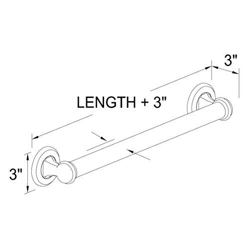 Ginger Ginger Grab Bar for Bathroom (18-Inch) Solid Brass Safety Bathtub and Shower Handle for Seniors, Satin Nickel