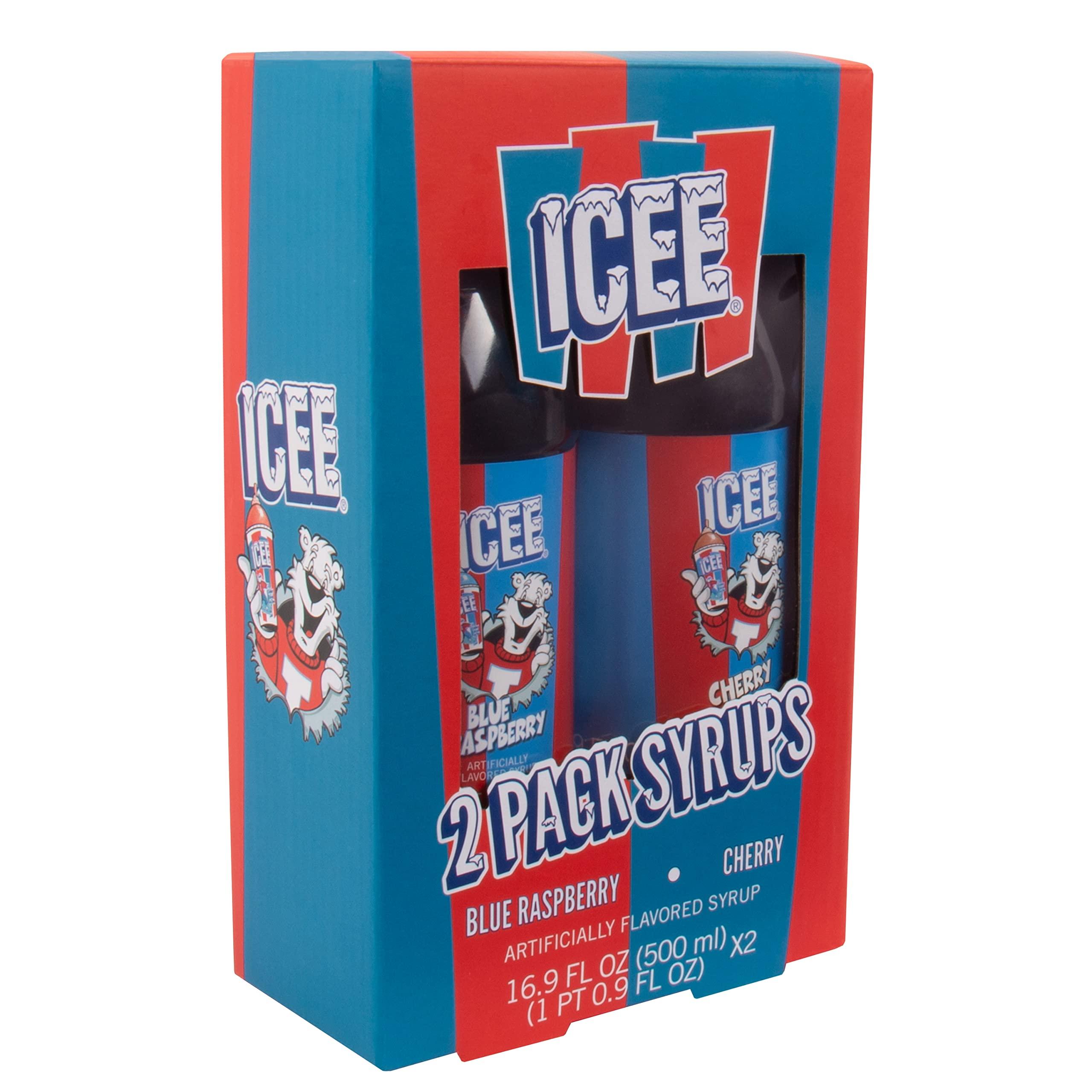 Fizz Creations ICEE 2 Pack Slushie Syrups. Genuine ICEE Slushy syrups including Blue Raspberry and Red Cherry Flavors. 2 16.9 Fl oz Bottles. Officially Licensed ICEE Merchandise from Fizz Creations.
