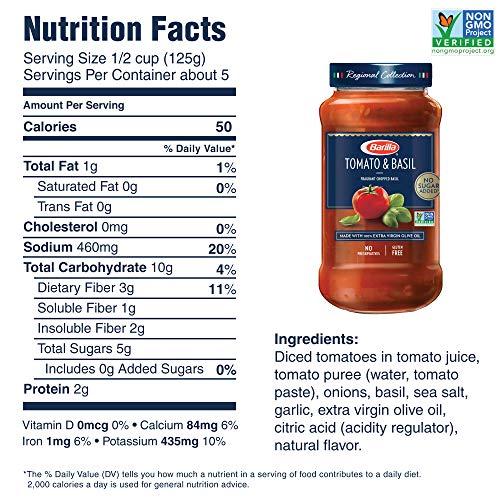 Barilla BARILLA Premium Pasta Sauce Variety Pack Tomato & Basil and Traditional Tomato, 24 Ounce Jar (Pack of 4) - No Added Sugar, Artificial Colors, Flavors, or Preservatives - Non-GMO, Gluten Free, Kosher