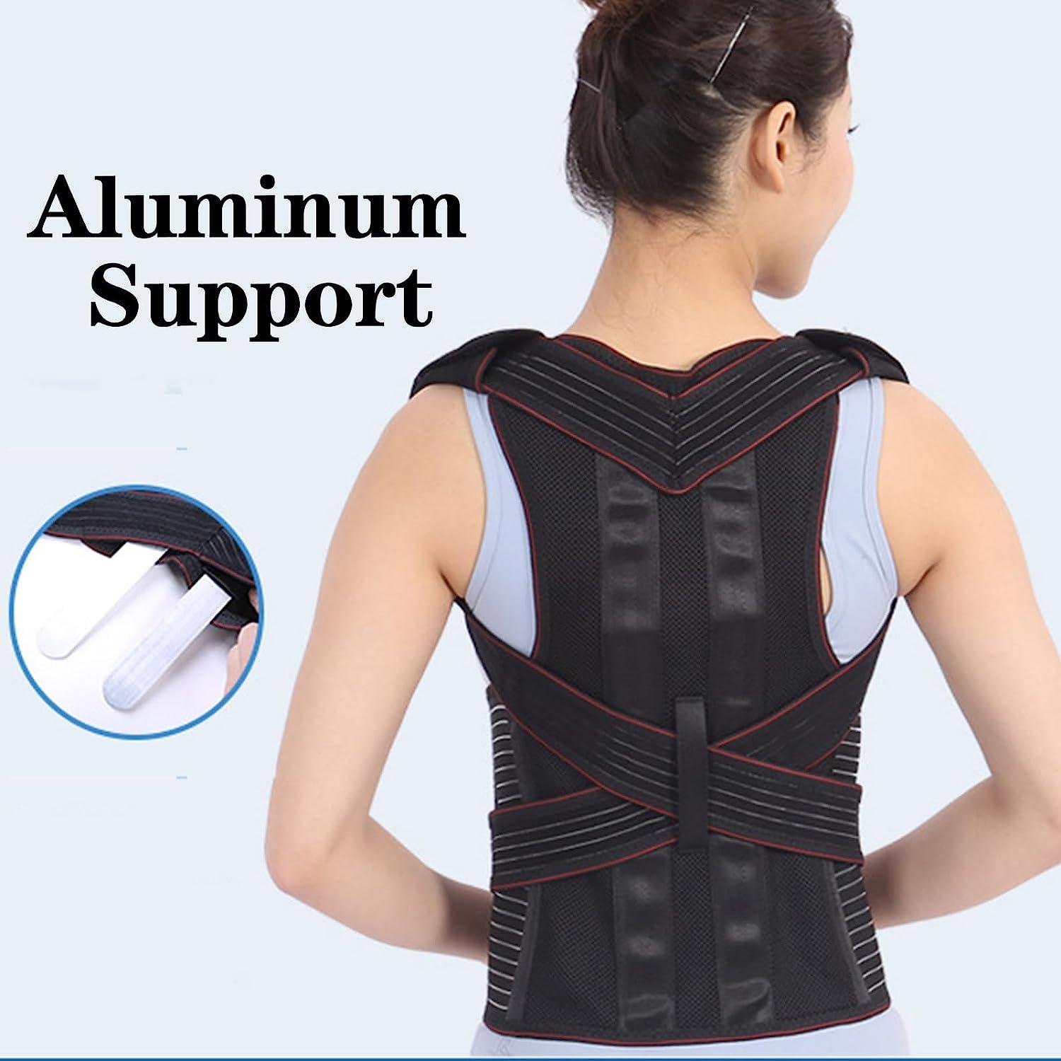 GHAKKE Adjustable Full Back Support Brace Posture Corrector For Men And Women, Comfortable Upper And Lower Back Support Belt, Providing Pain Relief From Neck Back Shoulder Clavicle ( Color : Black , Size : S