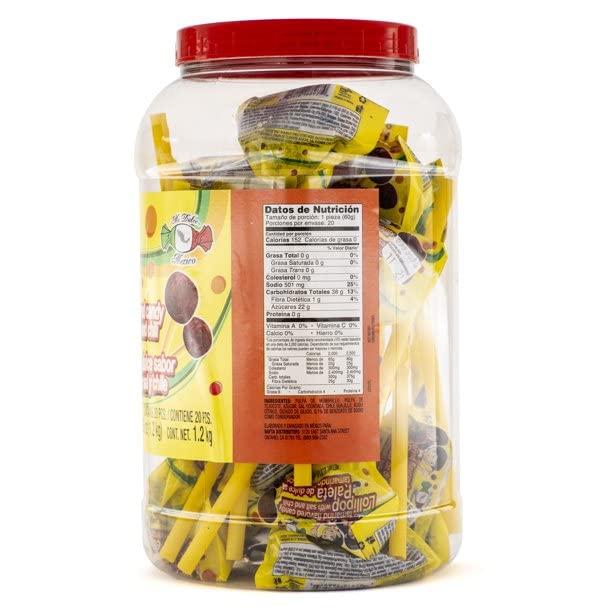 Mi Dulce Mexico MI Dulce Mexico Tamarind flavored Lollipop Jar 2lb 10.25oz 20pc 2.1 OZ PC