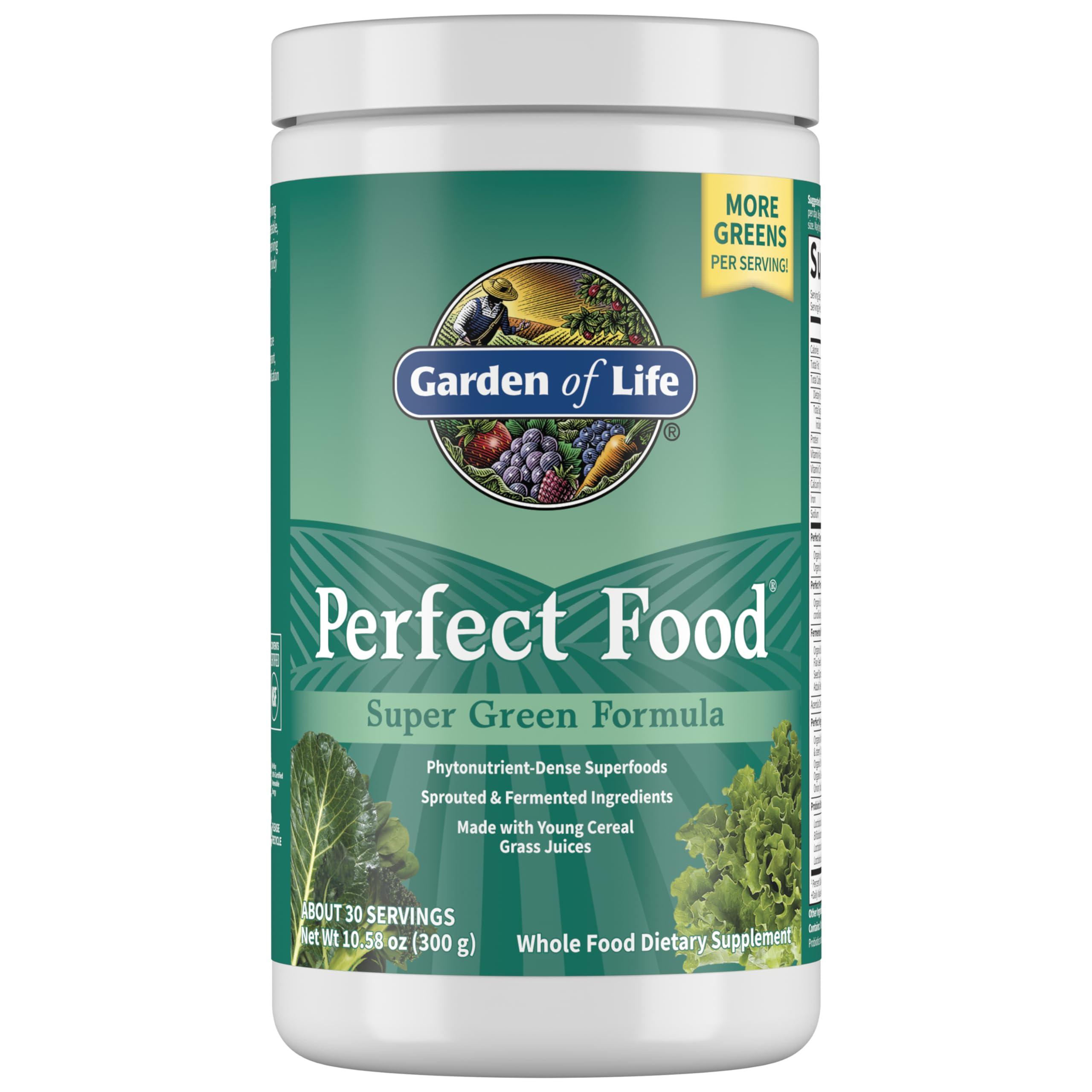Garden of Life Garden of Life Perfect Food Super Green Formula - 30 Servings | 45 Superfoods, Greens, Fruit & Veggie Juice Superfood Powder Supplement, Probiotics & Organic Spirulina for Digestion & Immune Health
