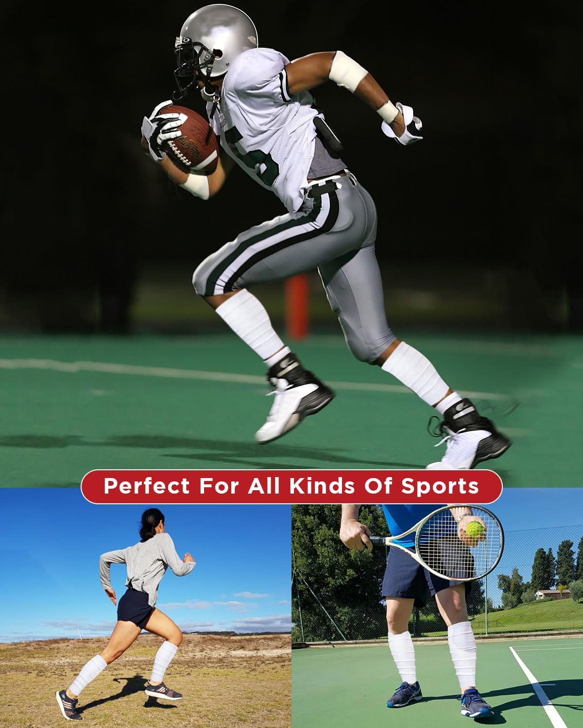 Exxact Sports Exxact Sports Leg Sleeves for Men Football Calf Compression Sleeve, Calf Sleeves for Men & Boys, Football Leg Sleeve (1 Pair) (Adult, Red)