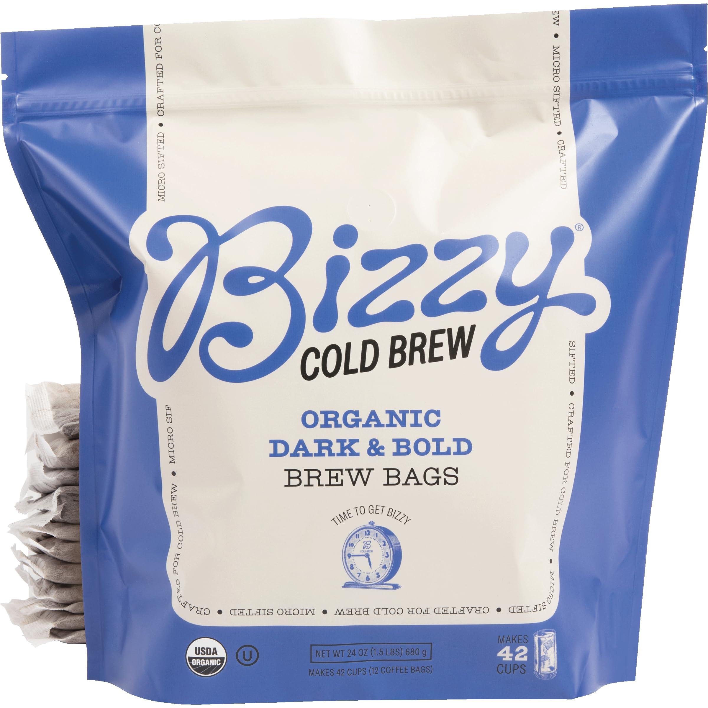 Bizzy Bizzy Organic Cold Brew Coffee | Bundle | Brew Bags | 12ct Dark & Bold + 12ct Espresso Blend | 2 Pack