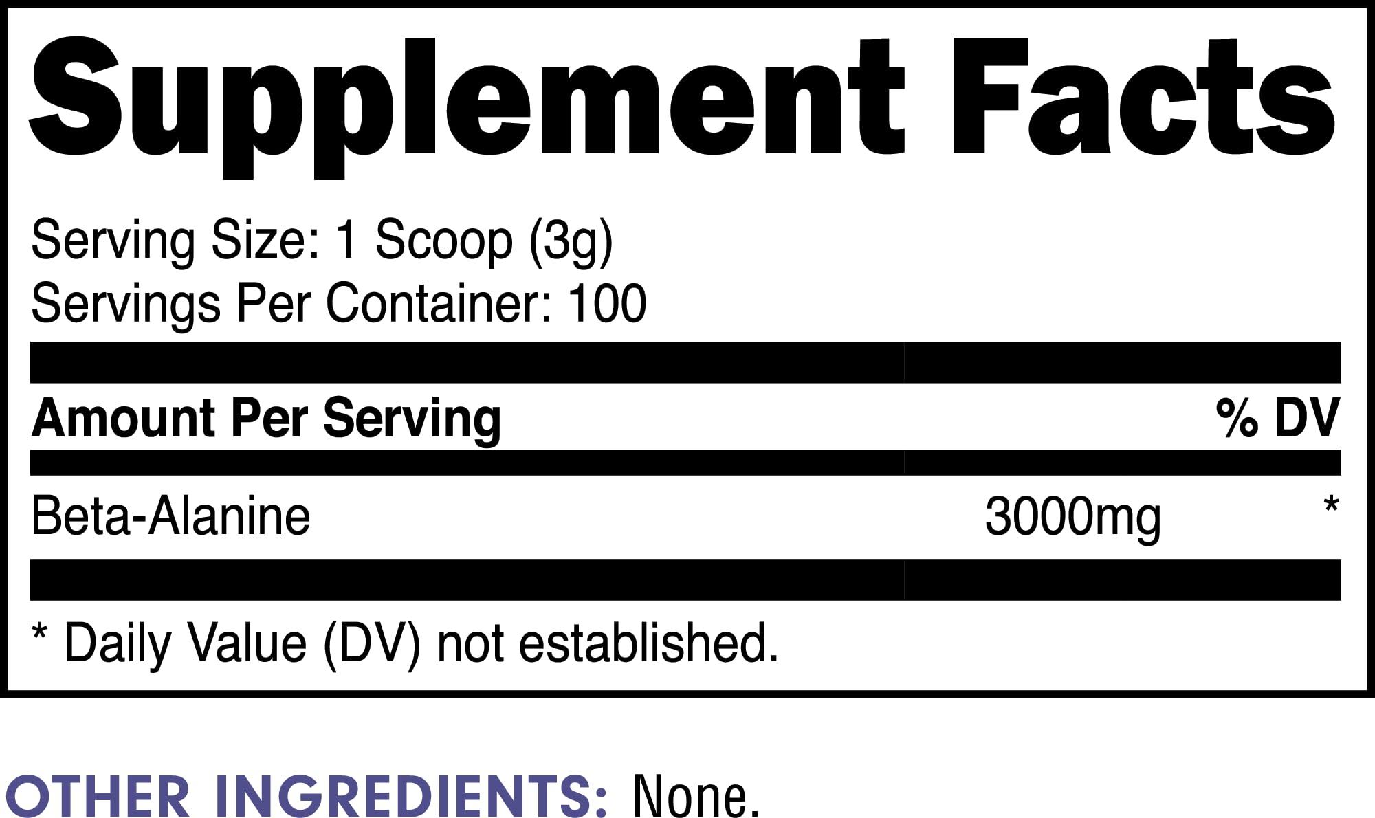 Bucked Up Bucked Up Beta Alanine 300mg Powder, Non-GMO, Gluten-Free, Unflavored (100 Servings)