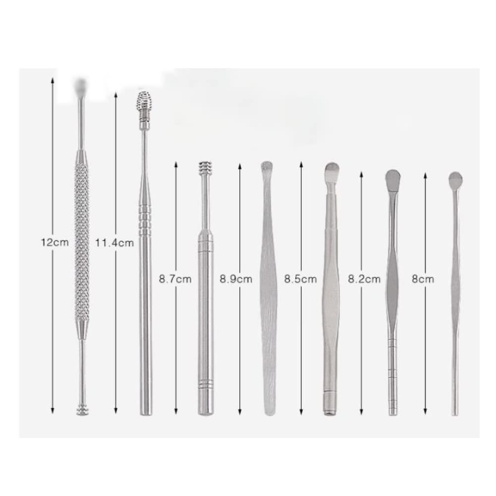 DCYEQRQ DCYEQRQ Ear Wax Removal Kit Ear Wax Removal Tool 8 PCS Ear Cleaning Kit Portable Ear Cleaner Set Ear Scoop Set for Home with Storage Box Ear Pick