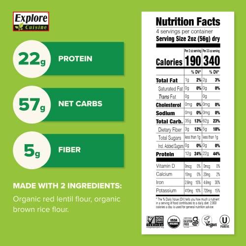 EXPLORE CUISINE Explore Cuisine Red Lentil Penne, 8 Ounce