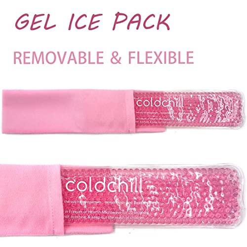 coldchill Reusable Perineal Ice Packs for Postpartum & Hemorrhoid Pain Relief, Hot & Cold Pack for Women After Pregnancy, 2 Ice Pack and 3 Cover. (Pink)