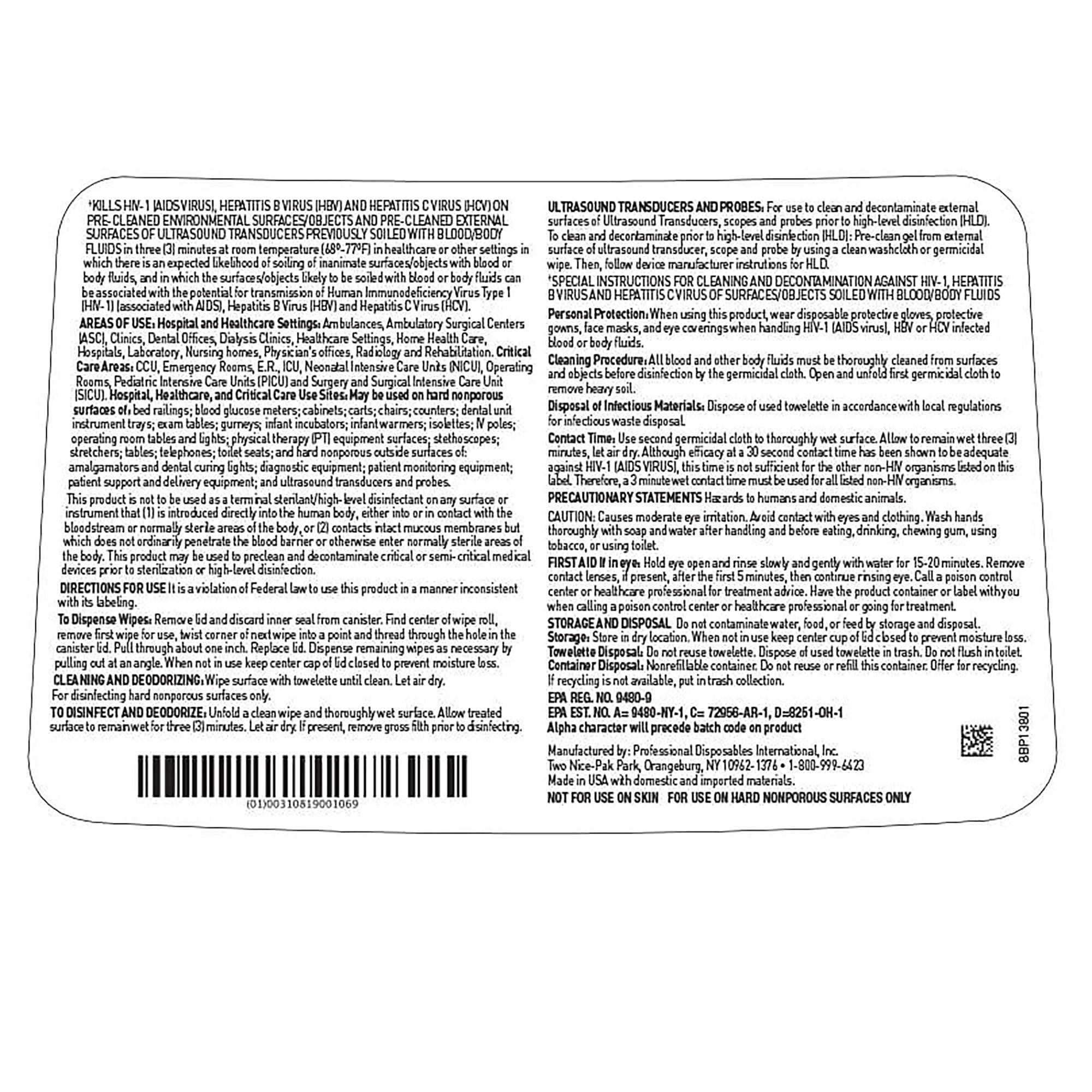 SANI CLOTH Sani-Cloth AF3 Alcohol-Free Disposable Disinfectant Wipes - 160 Wipes