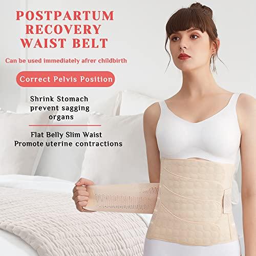 Lit-Pack Lit-Pack Belly Abdomen Pelvis Postpartum Belt Body Recovery Belly Slim After Childbirth Belt Girdle Belly Binder (white, Large)
