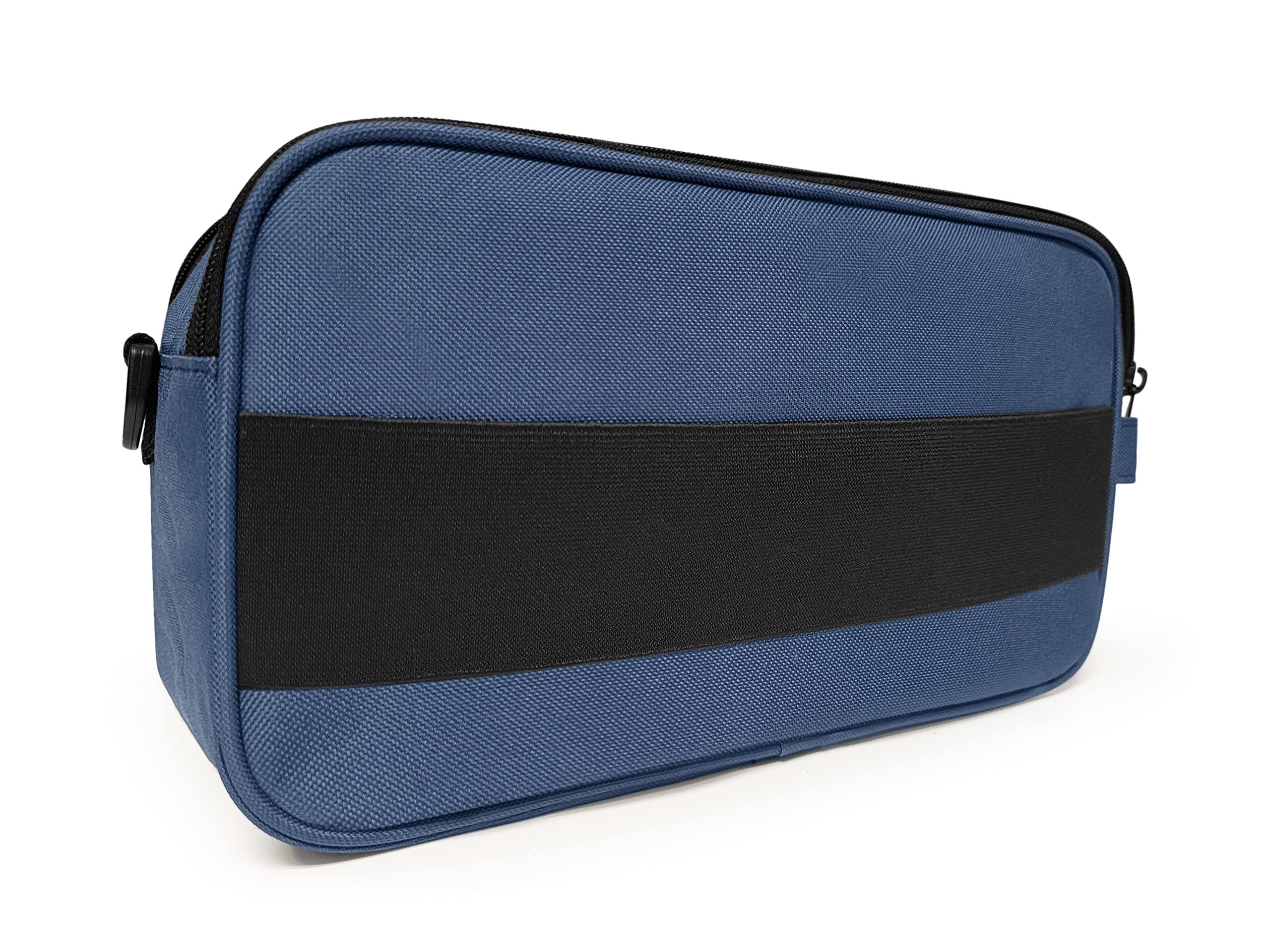 40Winkz 40Winkz Travel Carrying Bag compatible with ResMed AirMini, Portable CPAP Equipment Bag and Supplies Storage Bag with Shoulder Strap, Organizer Carrying Case with Luggage Strap (Navy)