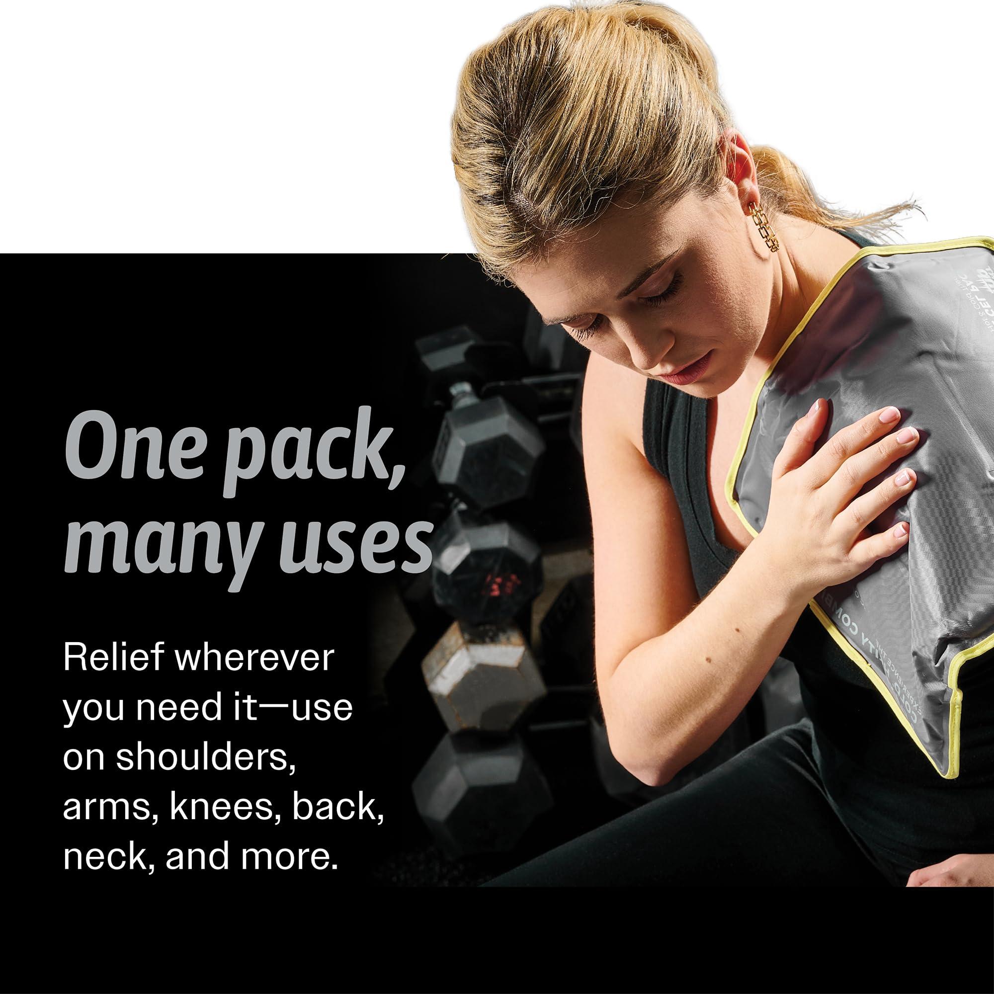 Sport Temp Reusable Gel Ice Packs - Flexible When Frozen for Injuries, Hip, Shoulder, Back, Knee - Hot & Cold Therapy Compress to Reduce Swelling, Bruises, Surgery, Heat & Cold (Black Large - 2PK -14 x 11)