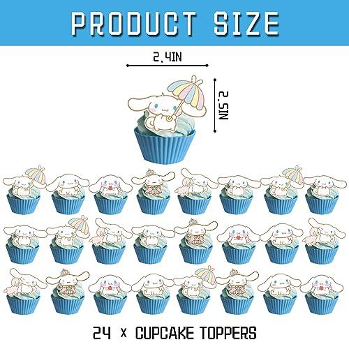 WUHUCANGBO Cinnamoroll Party Decoration, 25pcs Cinnamoroll Cake Cupcake Toppers Cinnamoroll Birthday Party Supplies, Cinnamoroll Theme Cake Decorations For Kids Baby Showers